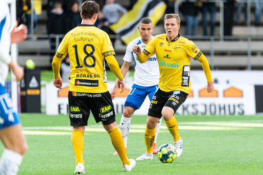 Elfsborgs Joakim Nilsson och IFK Norrköpings Jordan Larsson