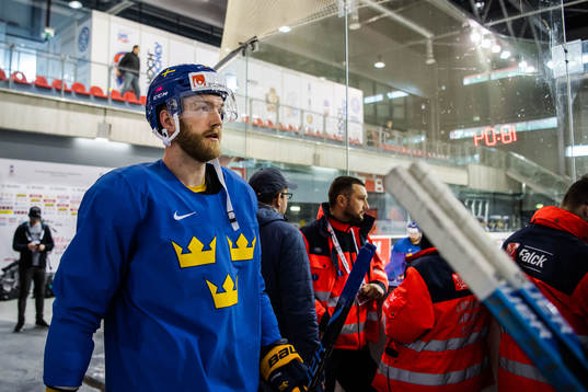 Mattias Ekholm of Sweden at a practice session