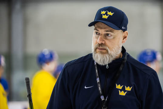Head coach Rikard Grönborg of Sweden at a practice session