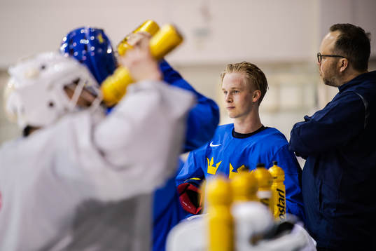 Elias Pettersson of Sweden at a practice session