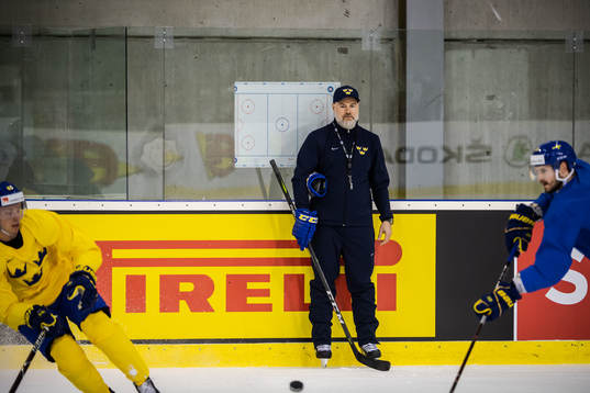 Head coach Rikard Grönborg of Sweden at a practice session