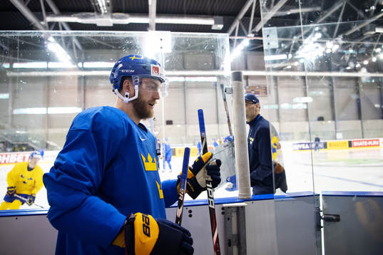Mattias Ekholm of Sweden at a practice session