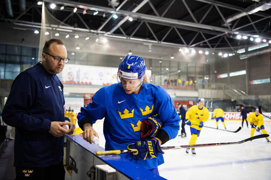 Adrian Kempe of Sweden at a practice session