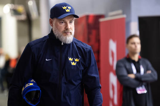 Head coach Rikard Grönborg of Sweden at a practice session