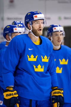 Mattias Ekholm of Sweden at a practice session