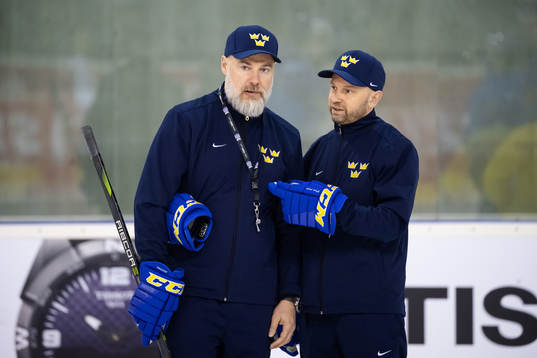 Head coach Rikard Grönborg and goaltender coach Stefan