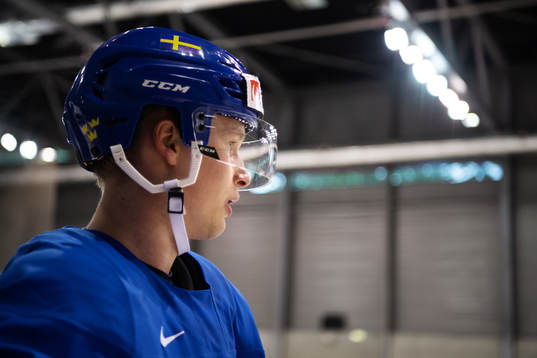 Elias Pettersson of Sweden at a practice session