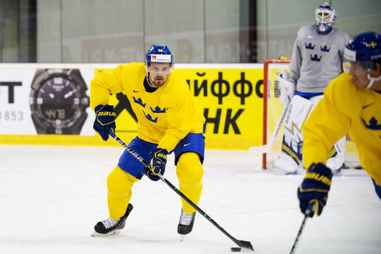 Anton Lander of Sweden at a practice session
