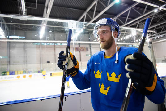 Mattias Ekholm of Sweden at a practice session