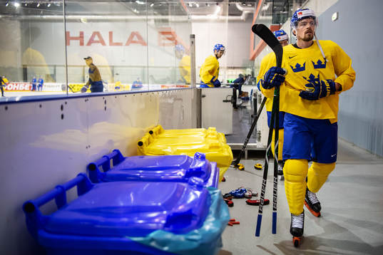 Anton Lander of Sweden at a practice session