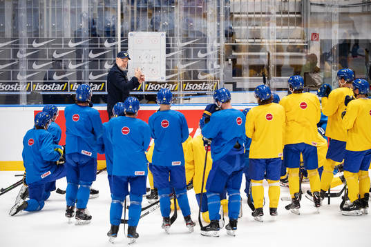 Head coach Rikard Grönborg of Sweden at a practice session