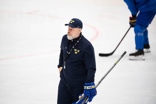 Head coach Rikard Grönborg of Sweden at a practice session