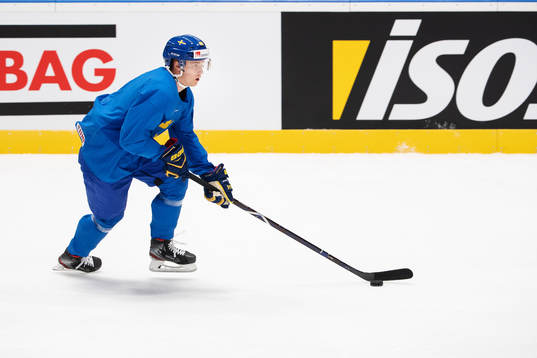 Elias Pettersson of Sweden at a practice session