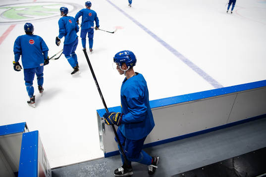Elias Pettersson of Sweden at a practice session