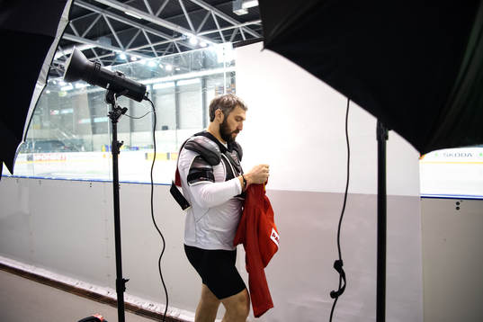 Alexander Ovechkin of Russia at an official portrait session
