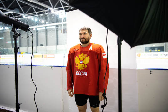 Alexander Ovechkin of Russia at an official portrait session