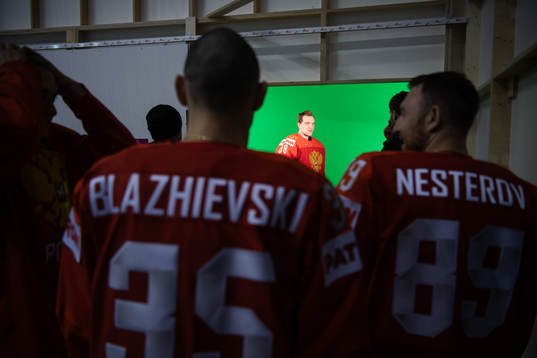 Andrei Vasilevski of Russia at a green screen filming