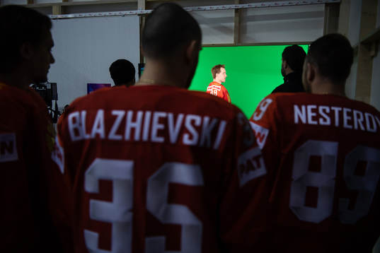 Andrei Vasilevski of Russia at a green screen filming