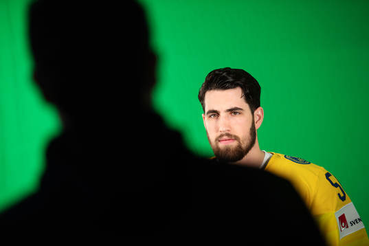 Erik Gustafsson of Sweden at a green screen filming