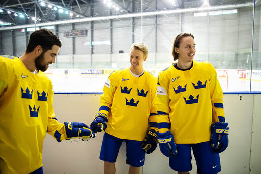 Erik Gustafsson, Jesper Bratt and Joakim Nygård of Sweden