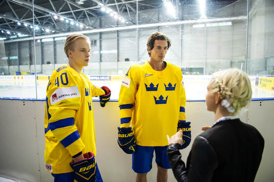 Elias Pettersson and Loui Eriksson of Sweden