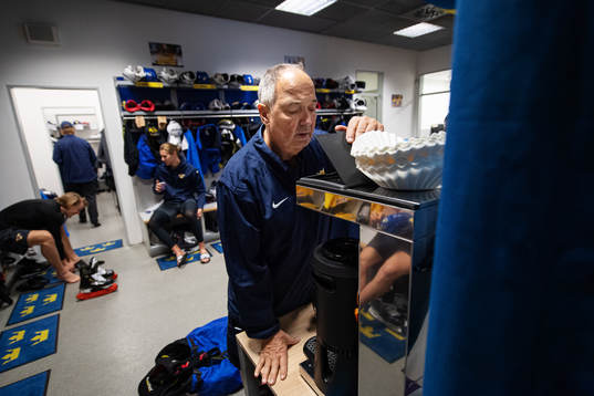 Equipment manager Anders Weiderstål of Sweden in the team