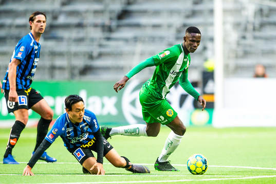 Sirius Isak Bråholm och Hammarbys Kossounou Odilon