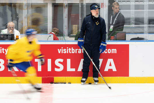 Head coach Rikard Grönborg of Sweden at a practice session