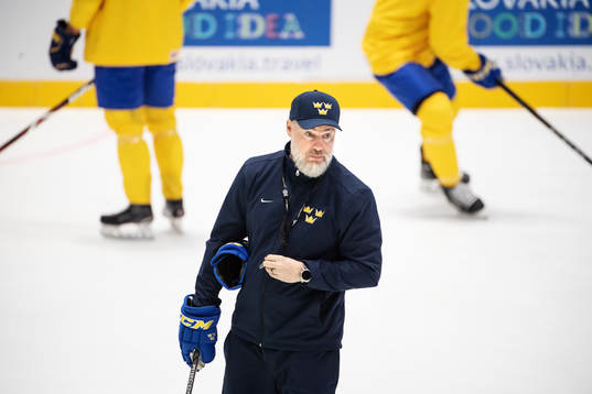Head coach Rikard Grönborg of Sweden at a practice session