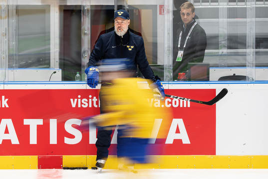 Head coach Rikard Grönborg of Sweden at a practice session