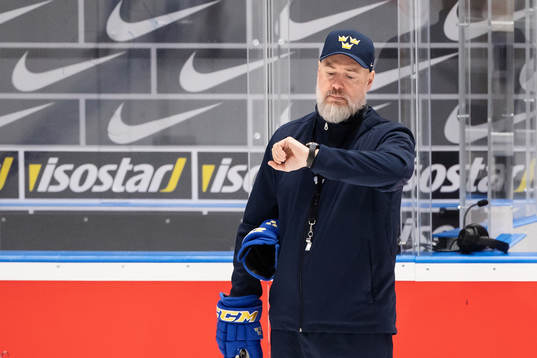Head coach Rikard Grönborg of Sweden at a practice session