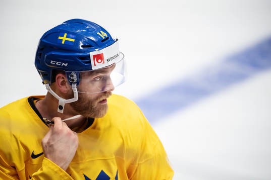 Mattias Ekholm of Sweden at a practice session