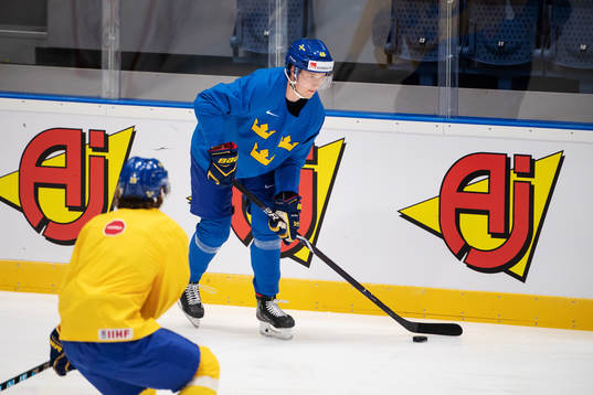 Elias Pettersson of Sweden at a practice session