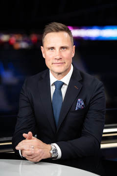Roger Rönnberg poses for a portrait in the SVT tv studio