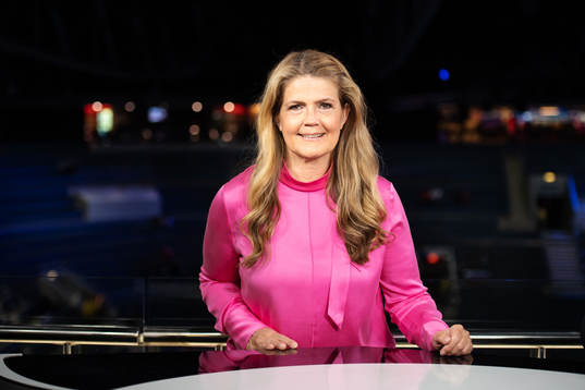 Marie Lehmann poses for a portrait in the SVT tv studio
