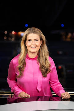 Marie Lehmann poses for a portrait in the SVT tv studio