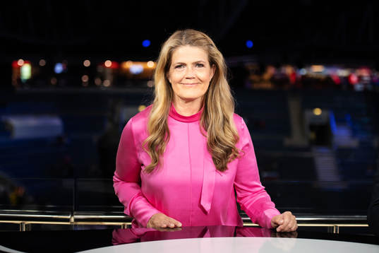 Marie Lehmann poses for a portrait in the SVT tv studio