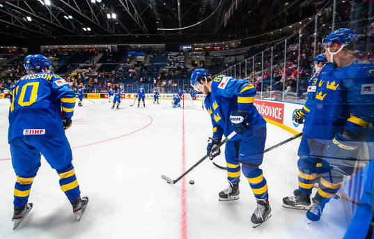 Elias Pettersson, William Nylander and Dennis Rasmussen of