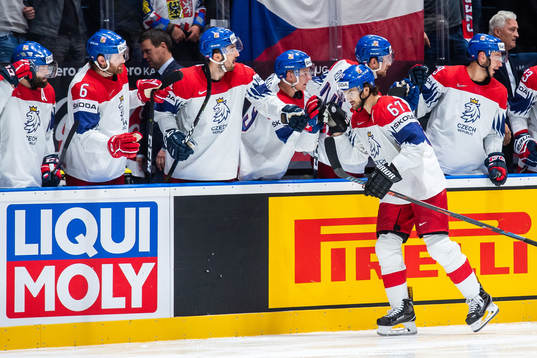 Michael Frolik of Czech Republic celebrates the 3-2 goal