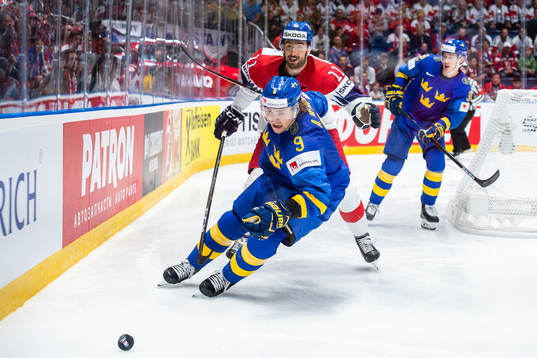 Adrian Kempe of Sweden and Michal Moravcik of Czech Republic