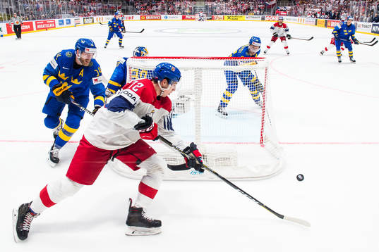 Filip Chytil of Czech Republic against Mattias Ekholm,
