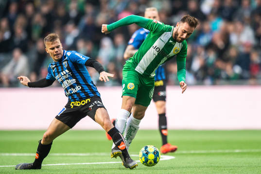 Hammarbys Muamer Tankovic och Sirius Elias Andersson