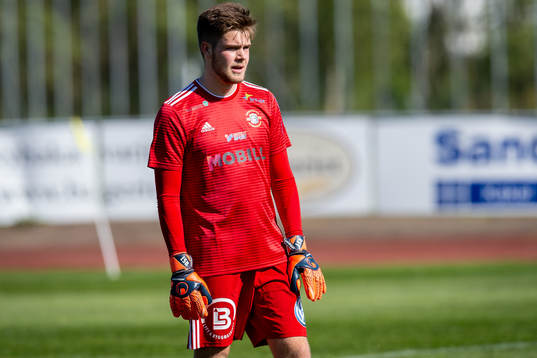 Ängelholms målvakt Robin Streifert deppar