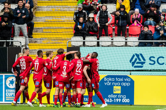 Östersunds spelare jublar