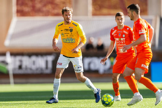 Falkenbergs Karl Söderström och AFC Eskilstunas Ivan Bobko