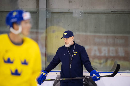 Head coach Rikard Grönborg of Sweden at a practice session