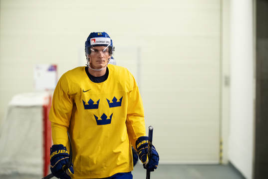 Loui Eriksson of Sweden at a practice session