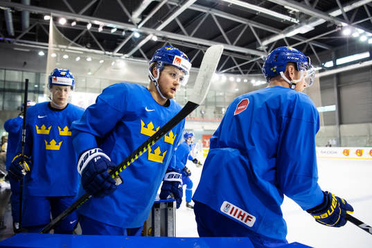Elias Pettersson, William Nylander and Patric Hörnqvist of