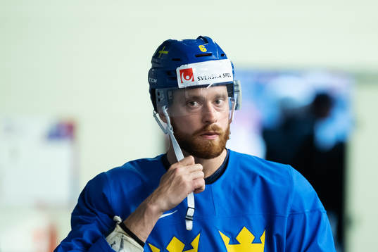Adam Larsson of Sweden at a practice session