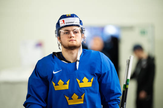 William Nylander of Sweden at a practice session